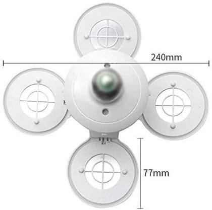 SPARKWORLD Foldable LED Football Bulb | Free Size B22 Base | 5 Panel Adjustable Design | 40W High Brightness White Light | Colour: FootBall Bullb