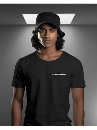 REDESIGNWEBGO Polyester Regular Fit Solid Half Sleeves Mens T-Shirt - Black ( Pack of 1 ) - None