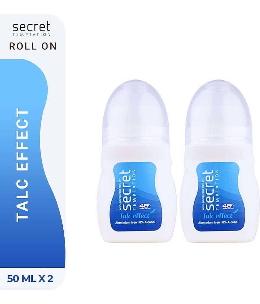secret temptation Talc Effect Deodorant Roll-on - For Women (100 ml, Pack of 2)