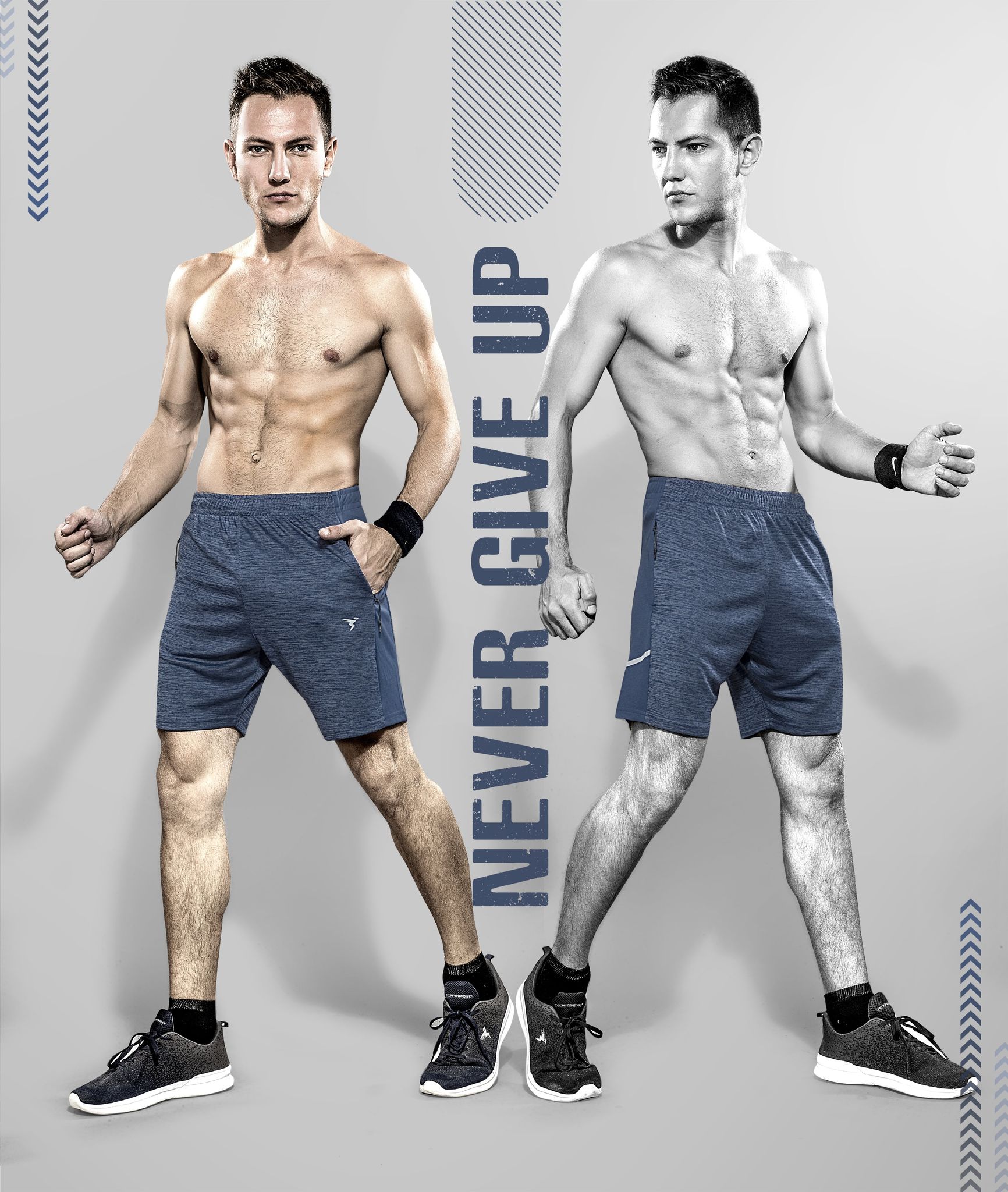 TechnoSport Men's Dry-Fit Shorts OR-36 (Spanish Grey)-M