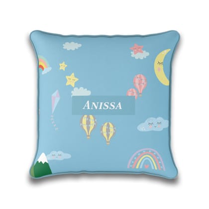Rainbow Magic Cushion Cover (kids)-Aqua Blue / 16 Inches / Satin
