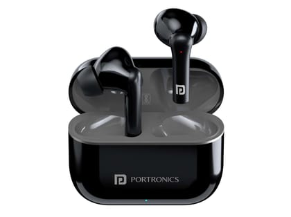 Portronics Harmonics Twins S6 TWS Earbuds with 50Hrs Playtime, Low Latency, Auto ENC, Quad Mics, 10mm Drivers, IPX4 Water Resistant, ASAP Charge, BT5.3, Touch Control, Type C Charging Port