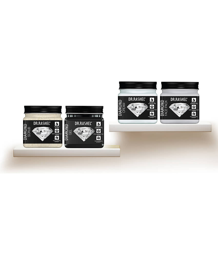 Dr.Rashel Diamond Mini Jars Combo (Scrub, Gel, Cream, Face Pack) (4 Items in the set)