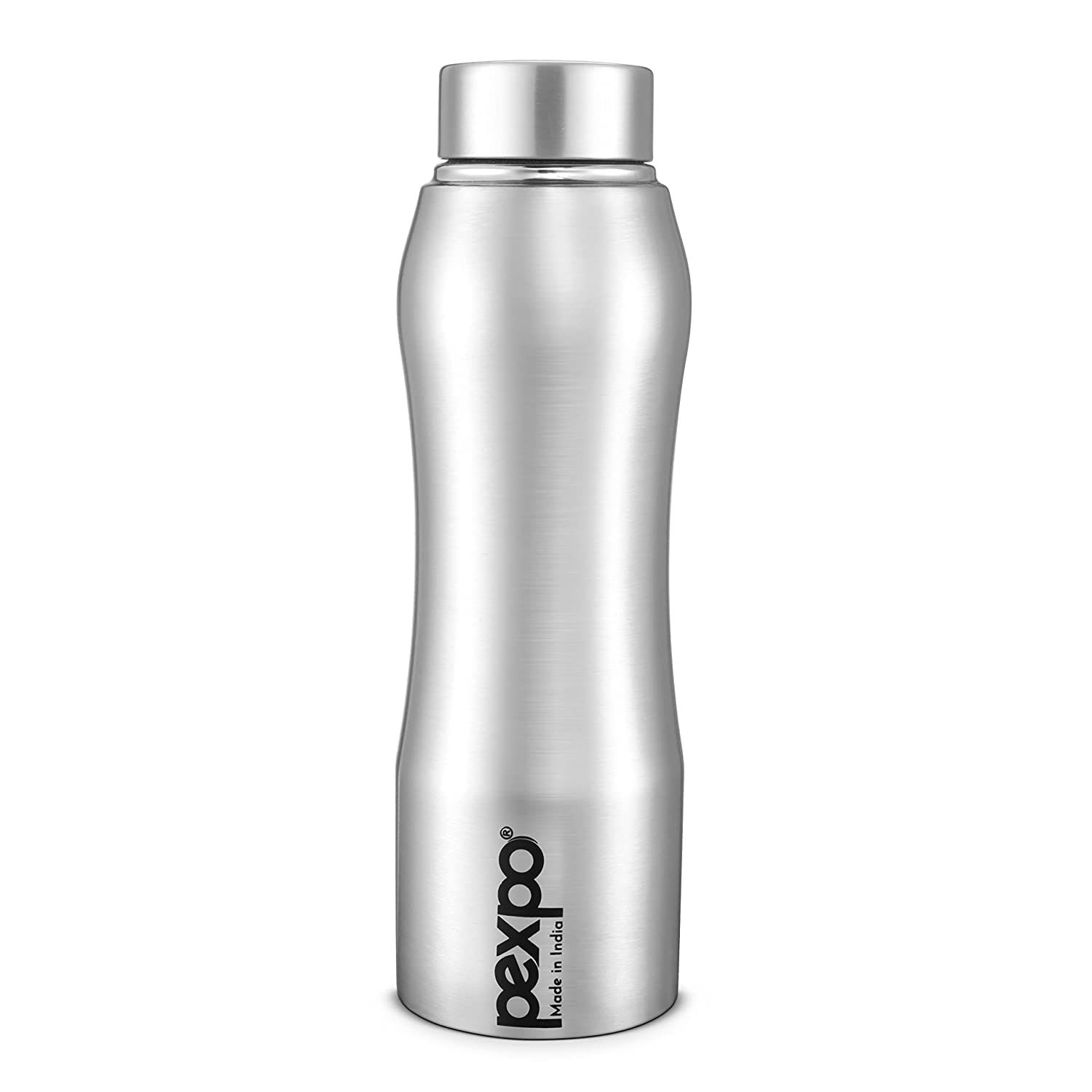 PEXPO Stainless Steel Fridge Water Bottle, 750 ml, Silver, Bistro | Leak-Proof & Easy to Grip Water Bottle