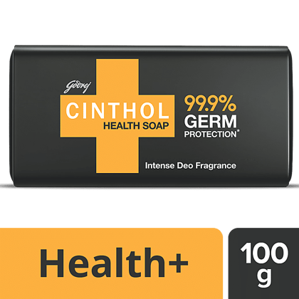 Cinthol Health Intense Deo Fragrance Bath Soap, 99.9% Germ Protection, 100 G Pouch