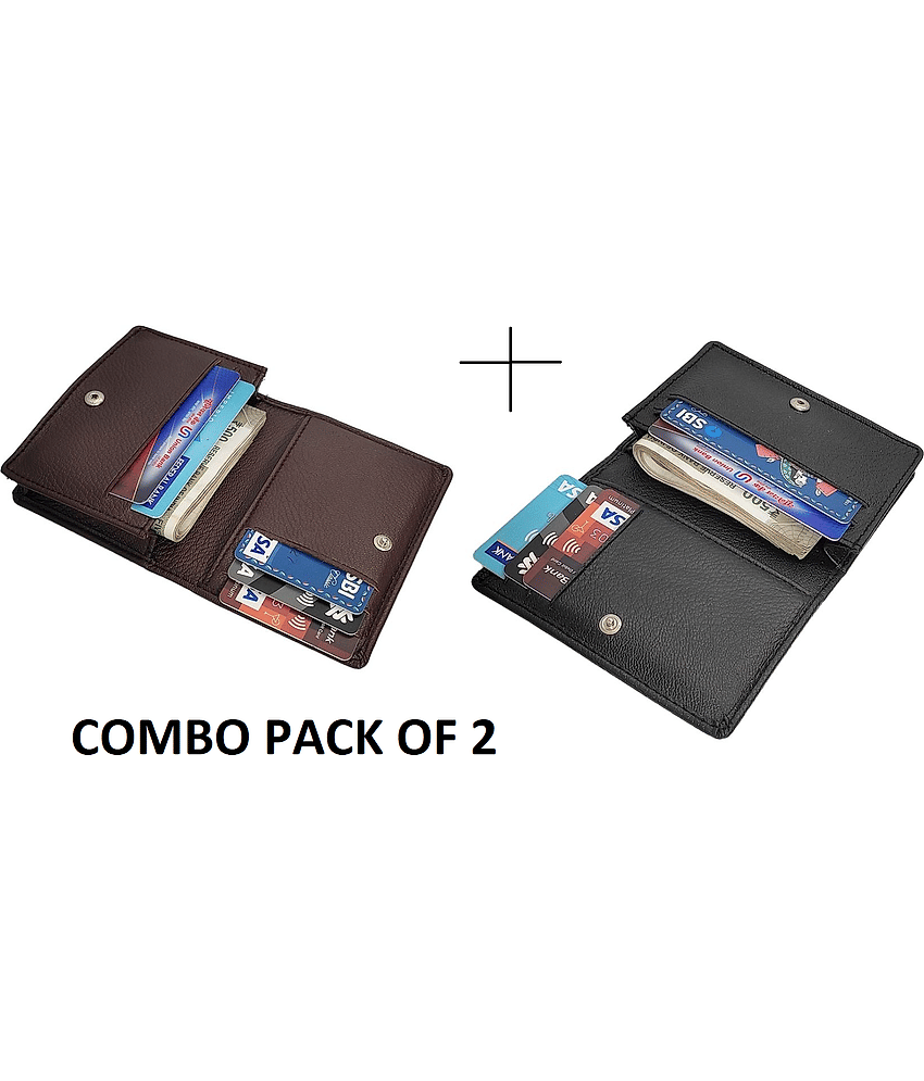 RAGE GAZE - Multicolor Faux Leather Men's Short Wallet ( Pack of 2 )