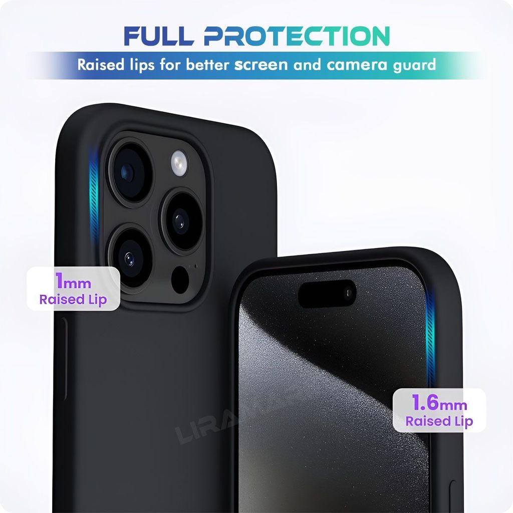 LIRAMARK Liquid Silicone Soft Back Cover Case for iPhone 15 Pro (6.1 inch)
