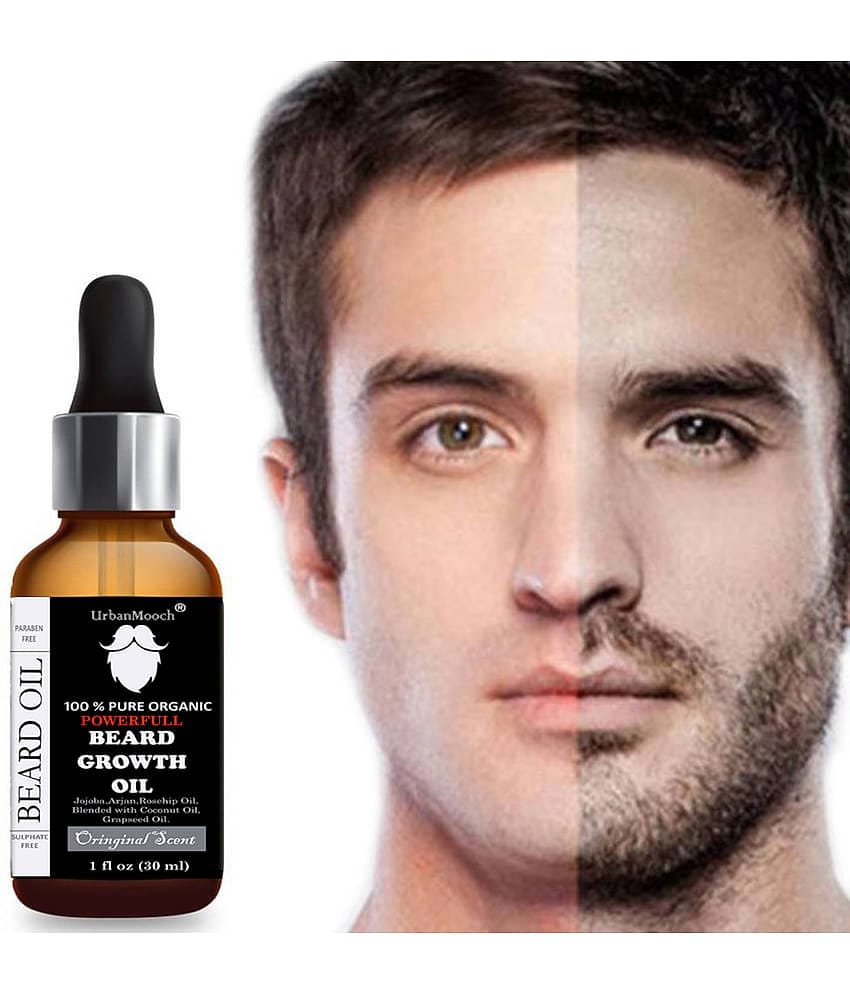 Urbanmooch Organic Powerful Beard & Mustache Growth Oil With Jojoba & Argan 30 mL