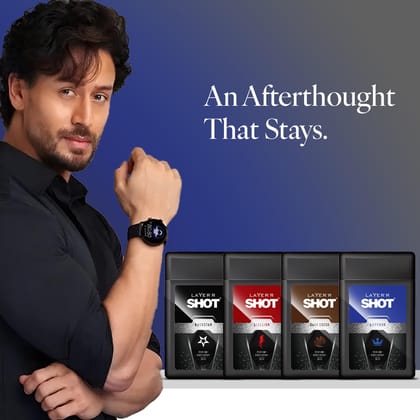 Layer�r Shot Men�s Pocket Perfume Combo Pack of 4X18ml | Long-Lasting Body Deodorant Spray for Men | All Day Freshness| Perfect for Travel, Daily Use & Gifting