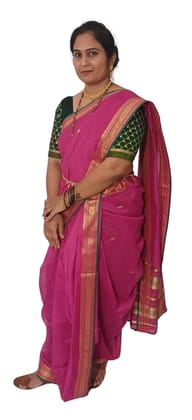 Mom And Me Peshwai Nauwari Saree (Free Size) | Pure Cotton Blend | Ethnic Festive Mom And Me Peshwai Nauwari Saree (Free Size) | Pure Cotton Blend | Ethnic Festive