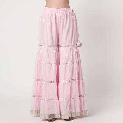 Pink  Cotton Sharara-XS