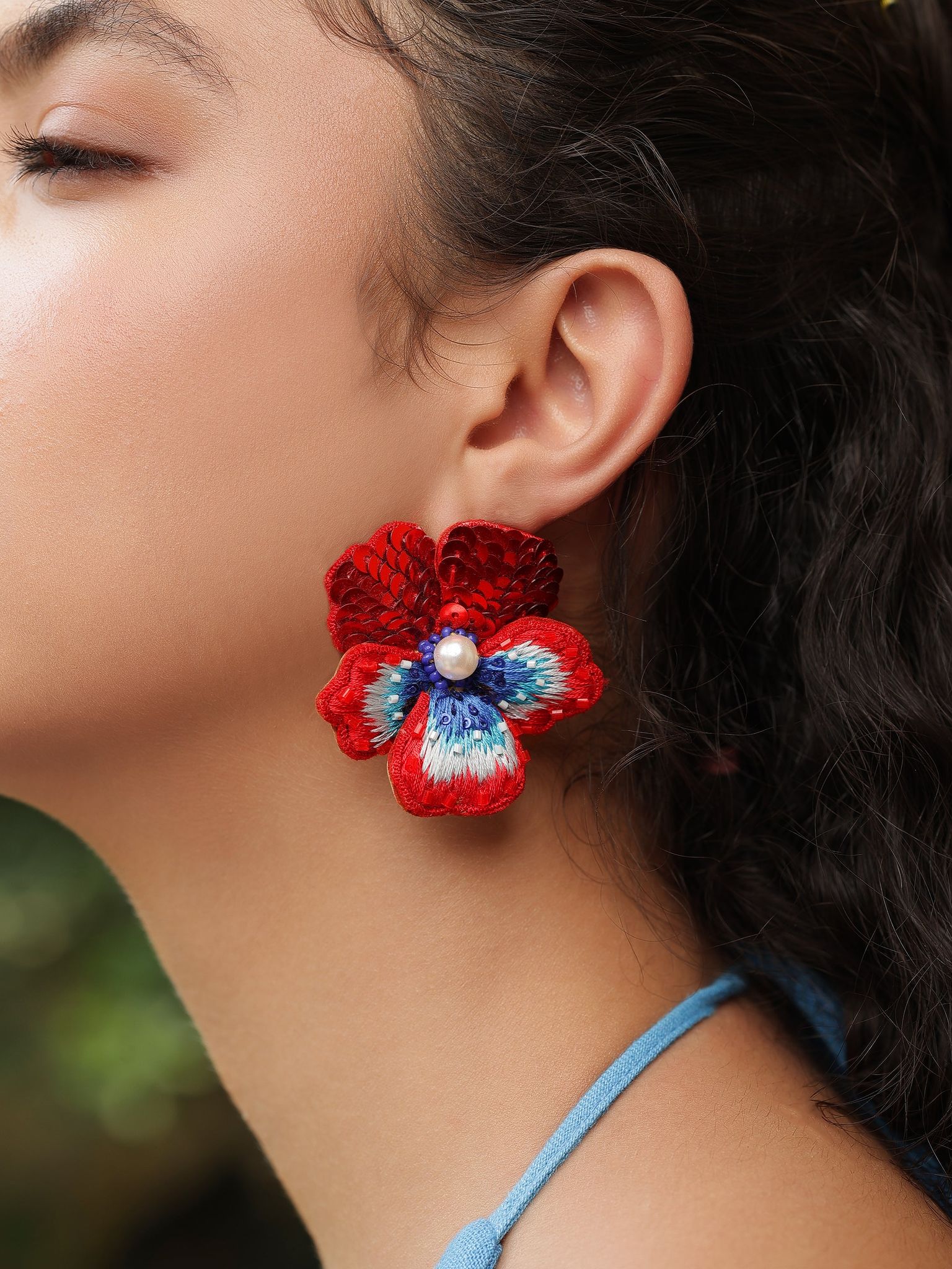 Pansy Love Earrings - Red
