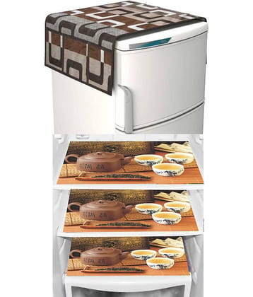 Set of 4 Knitting Multicolor Fridge Top Cover