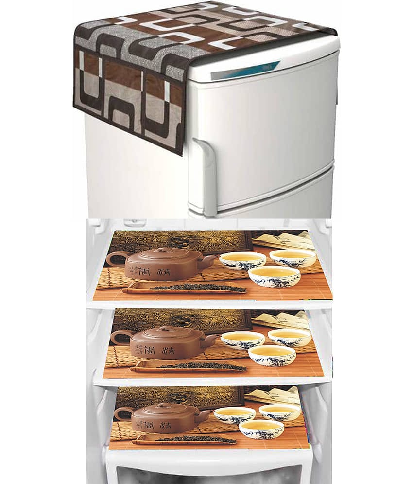 Set of 4 Knitting Multicolor Fridge Top Cover