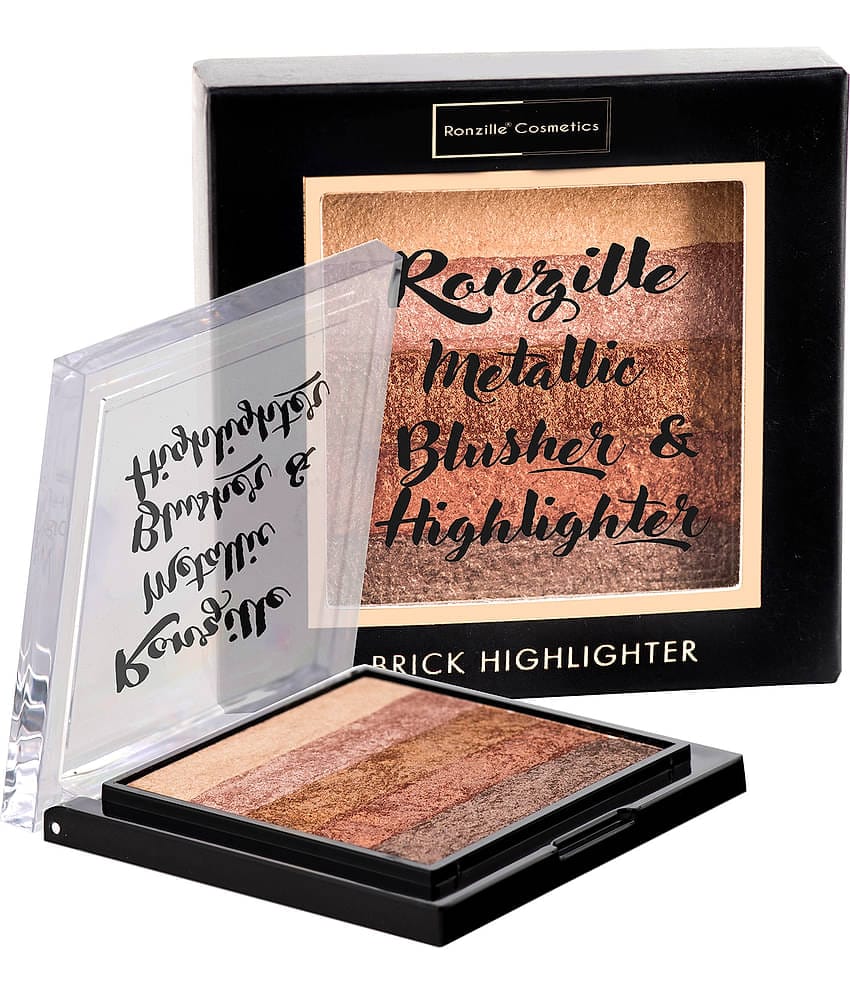 Ronzille Baked Blusher Shimmer brickk highlighter Square brick highlighter - 02