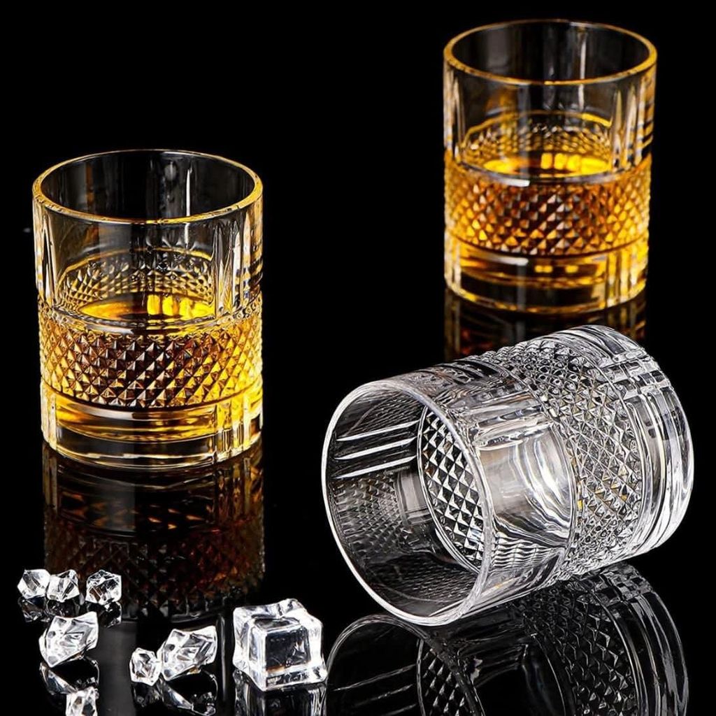 Whiskey Glasses Transparent Tumblers, Perfect for Scotch, Bourbon, Wine, Cocktails (Set of 6; 310 ml)
