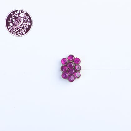 Pink Aura Silver Nose Pin