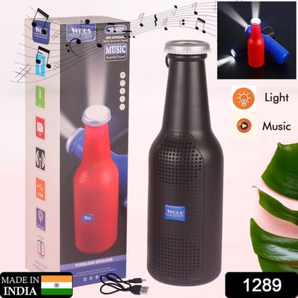 Bottle-Shaped Wireless Bluetooth Speaker with FM, USB & AUX Support