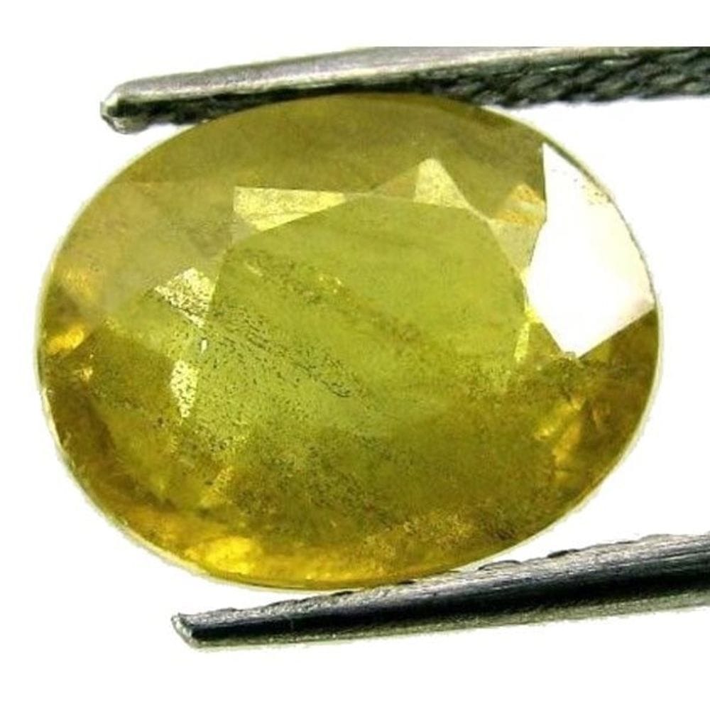 3.2Ct Natural Precious Yellow Sapphire Pukhraj Oval Mix Cut Gemstone