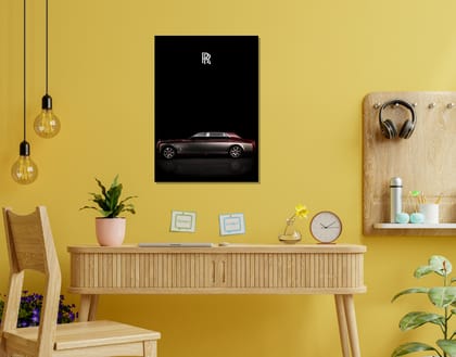 "ROLLS ROYCE- RED BLACK"- Shiny & Sturdy Metallic Poster  Art That Pops & Sticks-A3