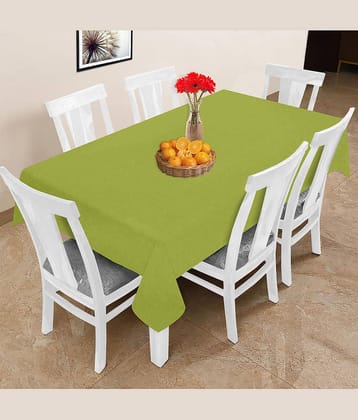 Oasis Hometex Solid Cotton 6 Seater Rectangle Table Cover ( 178 x 152 ) cm Pack of 1 Green
