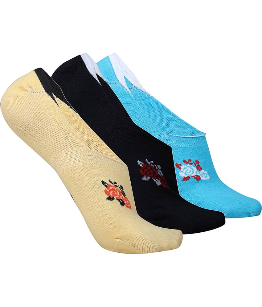 Dollar Cotton Blend Men's Printed Yellow Low Ankle Socks ( Pack of 3 )