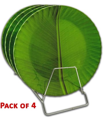 Inpro 4 Pcs Melamine Dark Green Full Plate