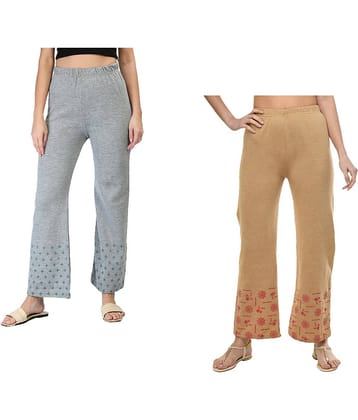 IndiWeaves Pack of 2 Woollen Straight Women's Palazzos ( Multicolor )