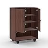 Brown Shoe Storage Cabinet with Open Shelf_assorted colour