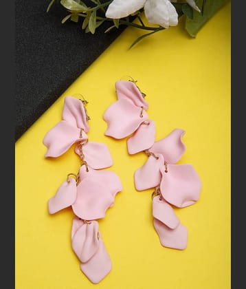 YOUBELLA Pink Danglers Earrings ( Pack of 1 )