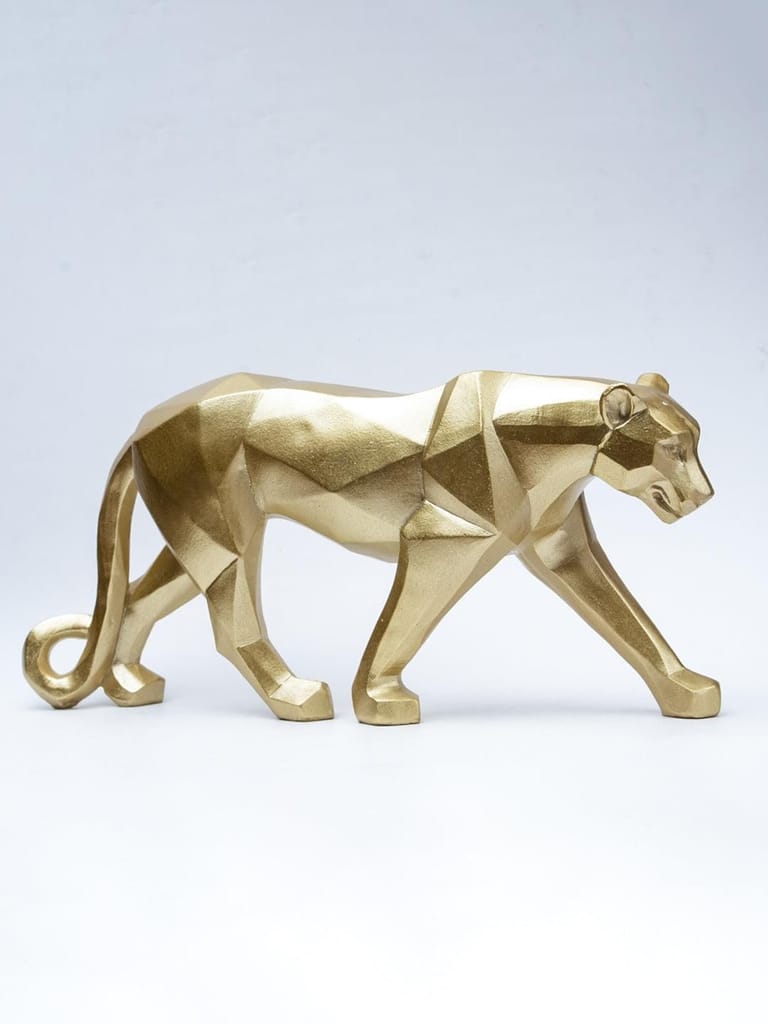 Decorative Golden Leopard Statue Home & Office Décor 41CM