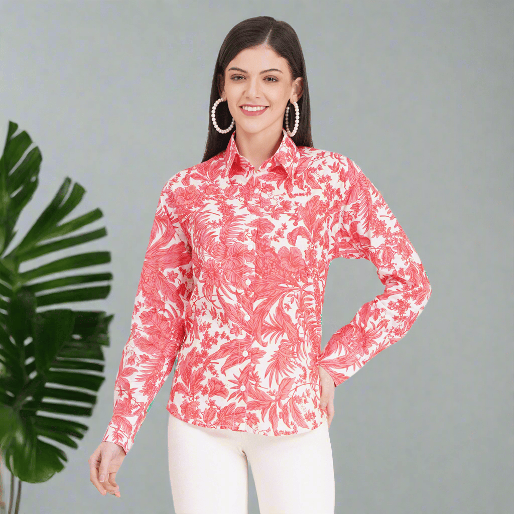Women's Shirts Full Sleeves 100% Cotton-S