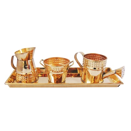 Brass Showpiece Garden Set With Brass Finish (ZMAS430 C)
