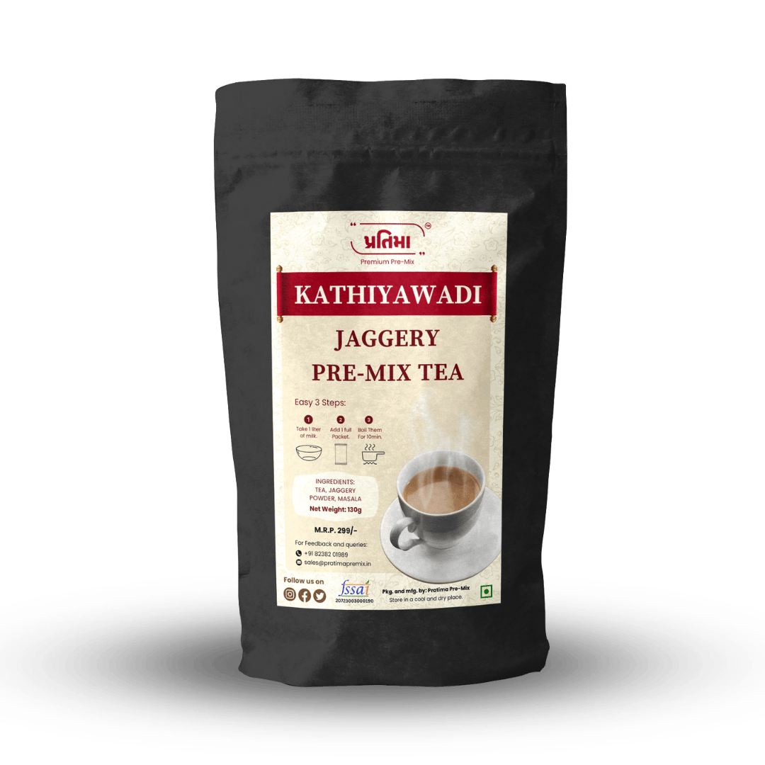 Kathiyawadi Jaggery Tea Pre-Mix  For 1 Liter Milk Pack of 2