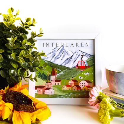 Interlaken Mini Wall Art Frame (Table Top Mount)-White