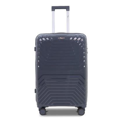 SKYCARRY Vanxx PP Hard-Shell Trolley Bag | TSA-Type Lock | 360 Dual Spinner Wheels | Aviation-Grade Telescopic Handle | Matte-Gloss Finish | Single Piece(25, Smoke Grey, Medium)