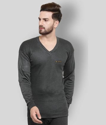 Uzarus Pack of 1 Cotton Blend Thermal Tops For Men's ( Brown )