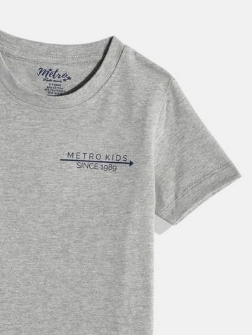 Boys Grey Pack of 3 Printed T-shirt