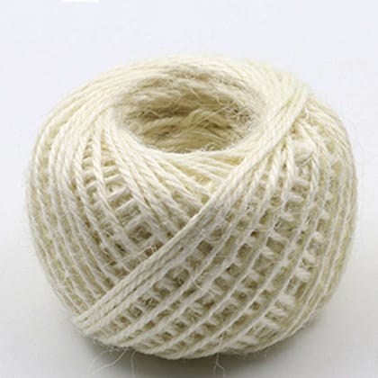 Jute Twine String 50 Meter Roll - White Color 3 Ply - 2mm Diameter