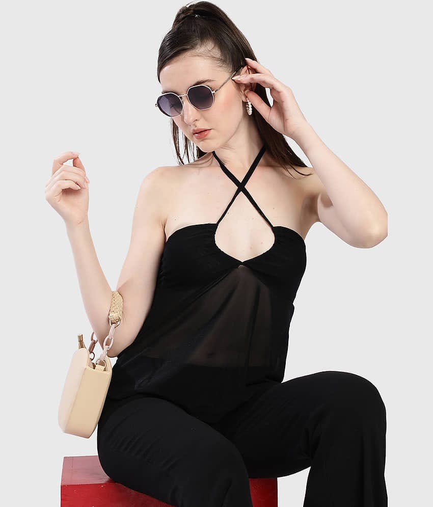Bene Kleed Women's Nylon Drawstring Top ( Black )