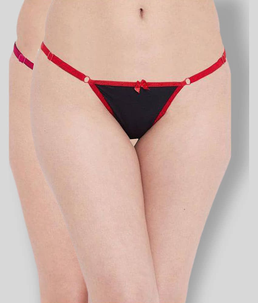 N-Gal Pack of 2 Polyester Solid Women's Thongs ( Multi Color )