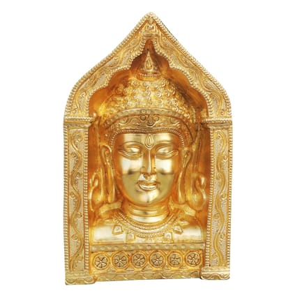 Brass Buddha Face with Frame - Wall Decor Spiritual Showpiece, Height : 9.3 Inch (BSMAS025)
