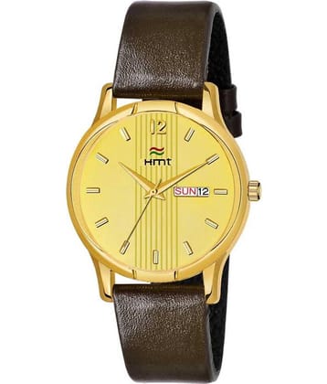 Hemt HM-GR350-GLD-BRN Leather Analog Men's Watch