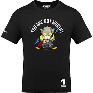 Fastbend Mens Black Printed Cotton Blend Round Neck T-Shirt