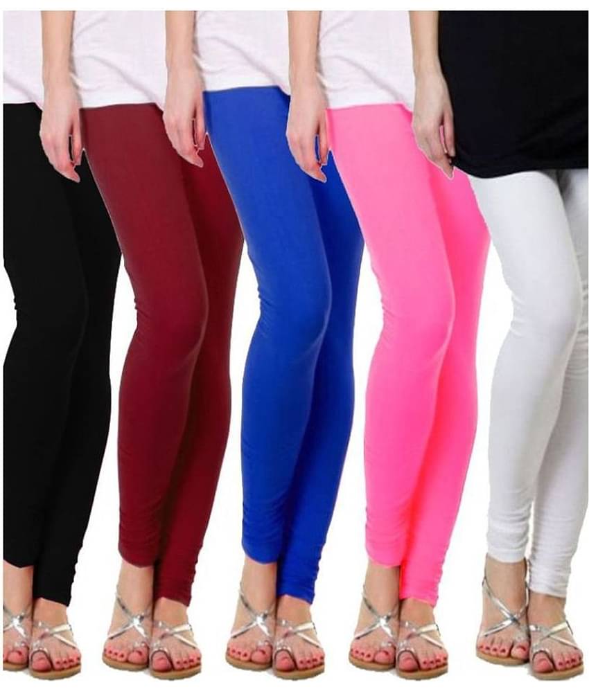 Famaya Pack of 5 Girls Cotton Leggings ( Green )