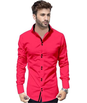 P&V - Pink Cotton Blend Regular Fit Men's Casual Shirt (Pack of 1)