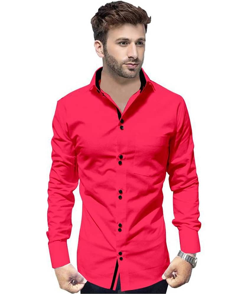 P&V - Pink Cotton Blend Regular Fit Men's Casual Shirt (Pack of 1)