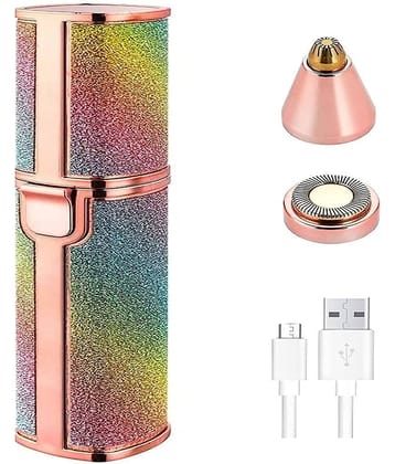 KRAMOX 2-in-1 Rechargeable Eyebrow Trimmer, Epilator For Women, Facial Hair Removal Machine For Women,Face, Lips, Nose Hair Remover Trimmer with Light(Rainbow Color)