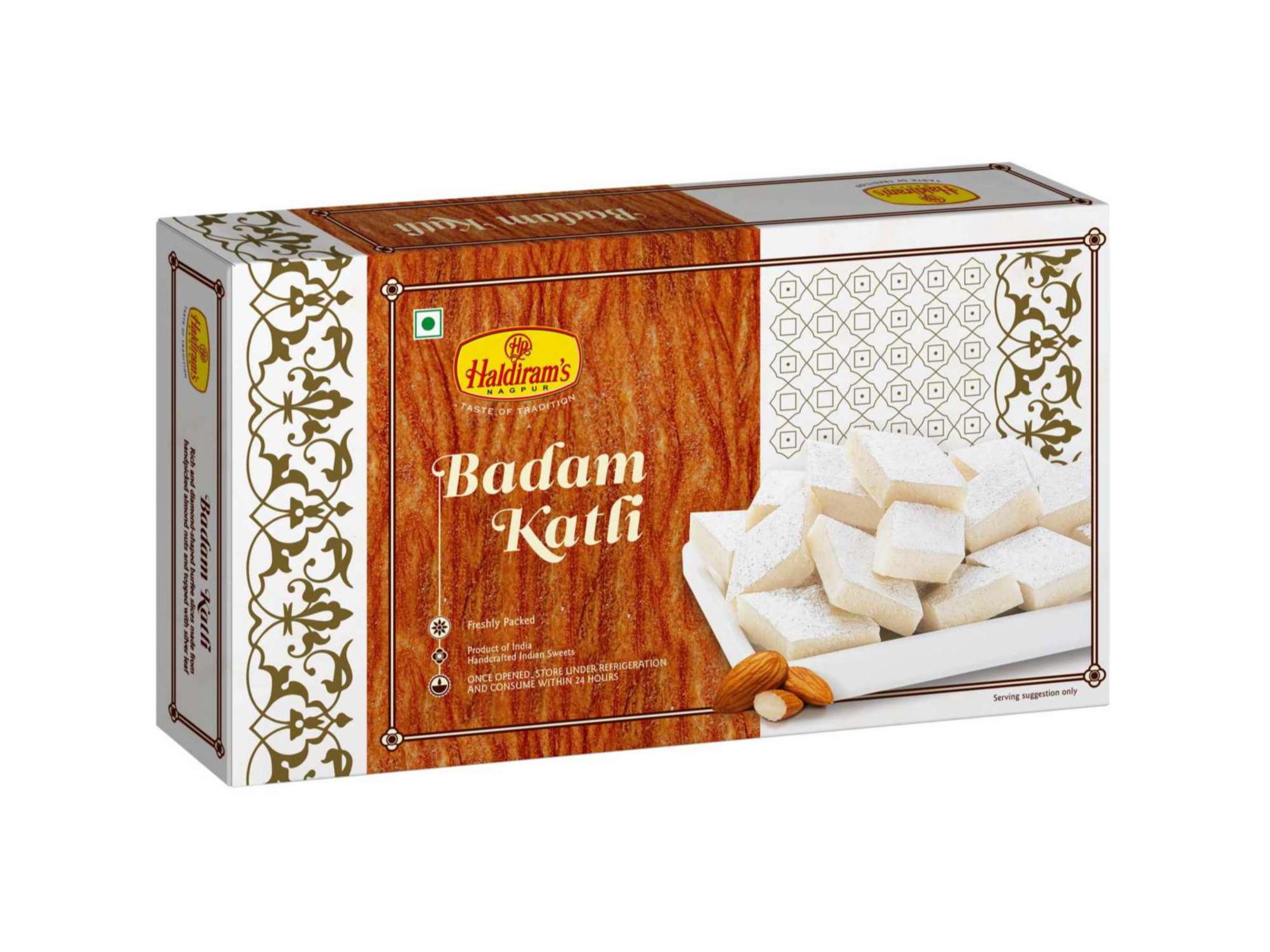 Haldiram's Badam Katli Packed Sweets - 250 Gm - Pack of 2