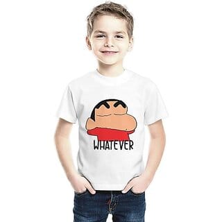 Boys Cartoon/Superhero Cotton Blend T Shirt (White, Pack of 1)